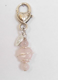rose quartz heart2 clip on pawmulet